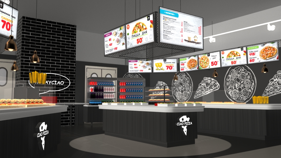 3D-визуализация интерьера ресторана